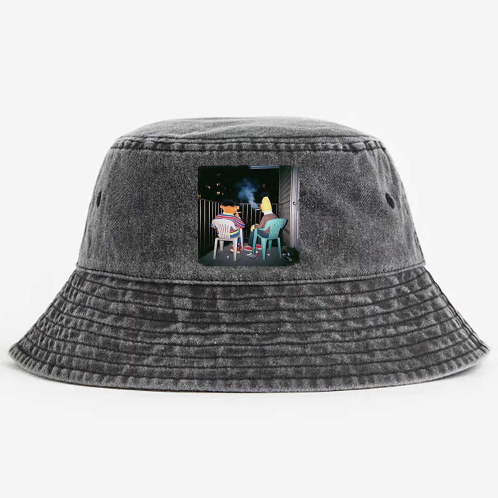 Balcony Night Bros Retro Vintage Washed Bucket Hat