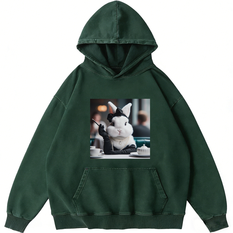Pearl Bunny · Tea Break Retro Washed Hoodie