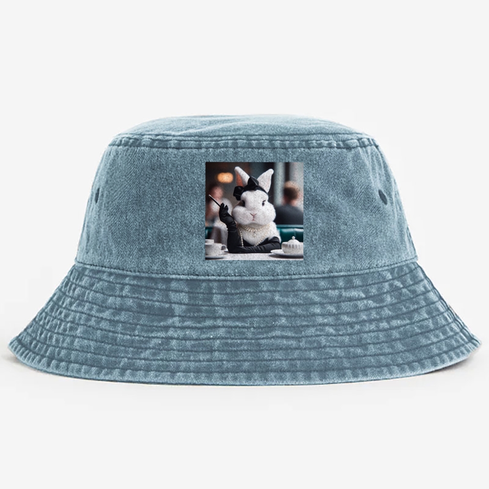 Pearl Bunny · Tea Break Retro Vintage Washed Bucket Hat