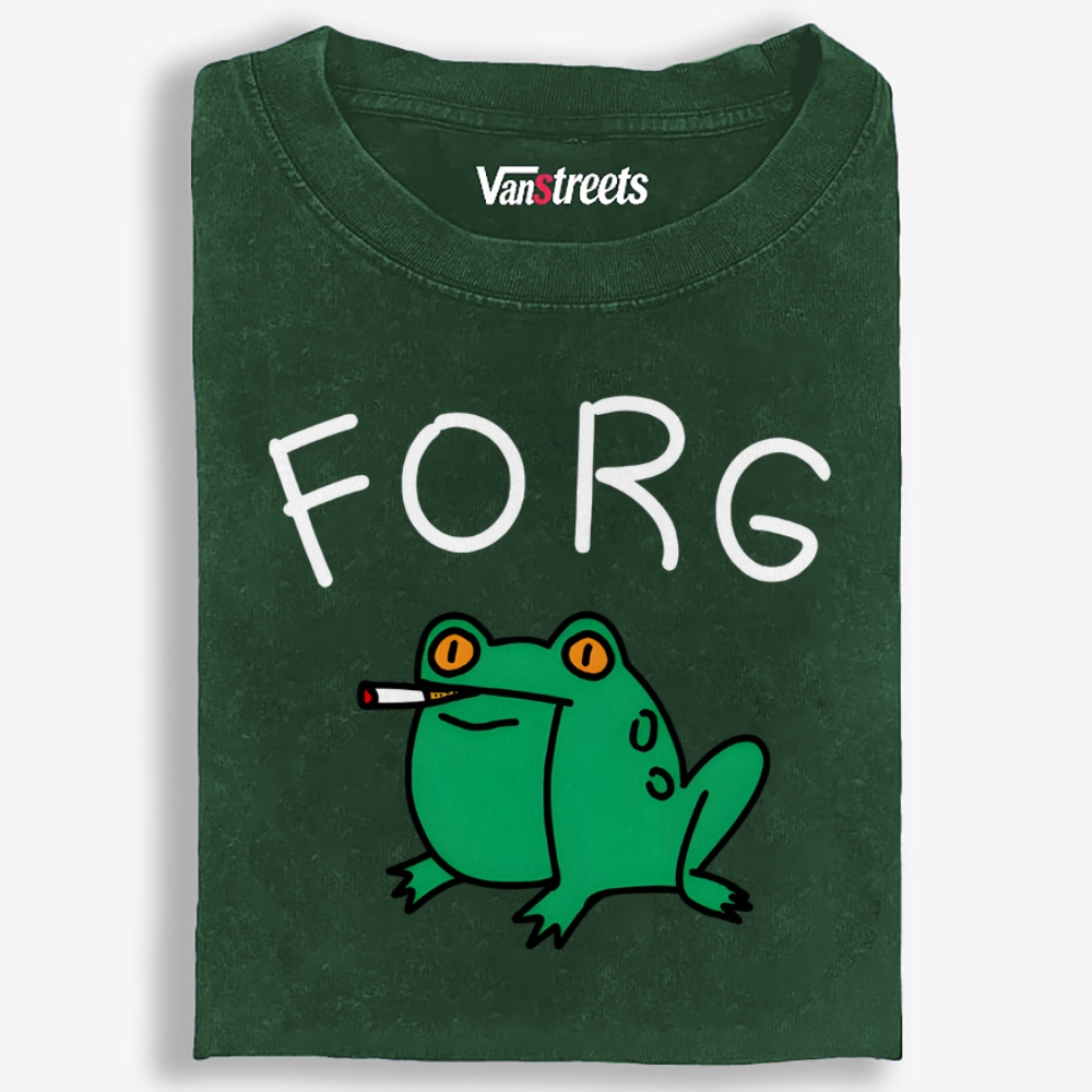 Smoking Frog Retro Washed T-Shirt | 100% Cotton | Streetwear Essential