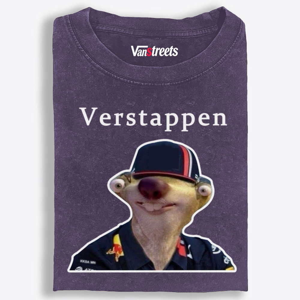 Verstappen Sid from Ice Age Meme Retro Washed T-Shirt | 100% Cotton | Streetwear Essential