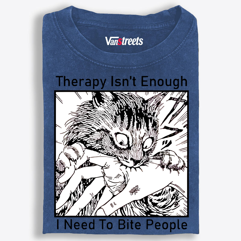 Bite Therapy Retro Washed T-Shirt | 100% Cotton | Streetwear Essential