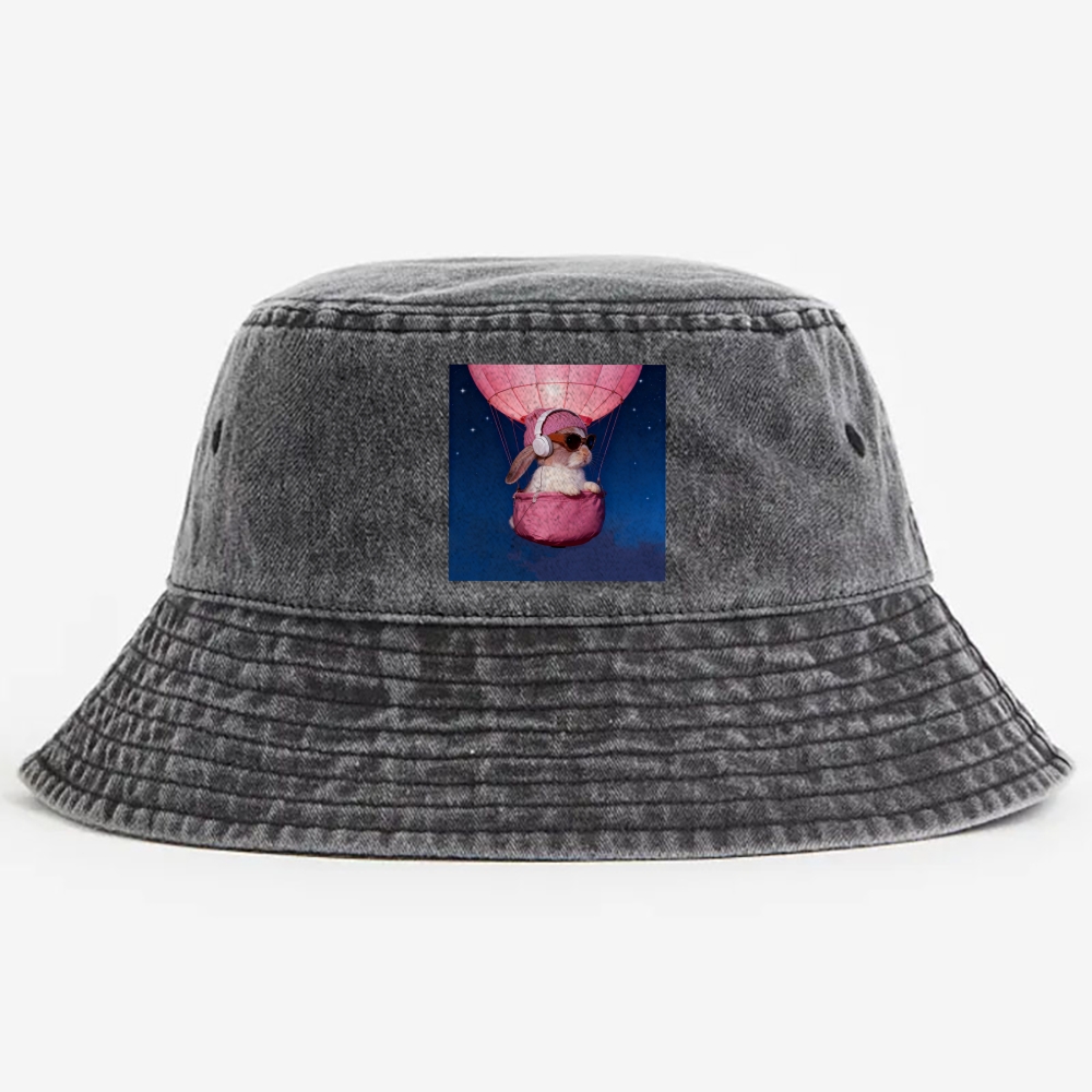 Bunny The Rabbit Retro Vintage Washed Bucket Hat
