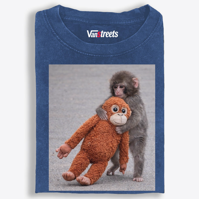 Punch-kun Monkey Meme Graphic Retro Washed T-Shirt | 100% Cotton | Streetwear Essential