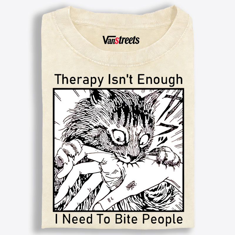 Bite Therapy Retro Washed T-Shirt | 100% Cotton | Streetwear Essential