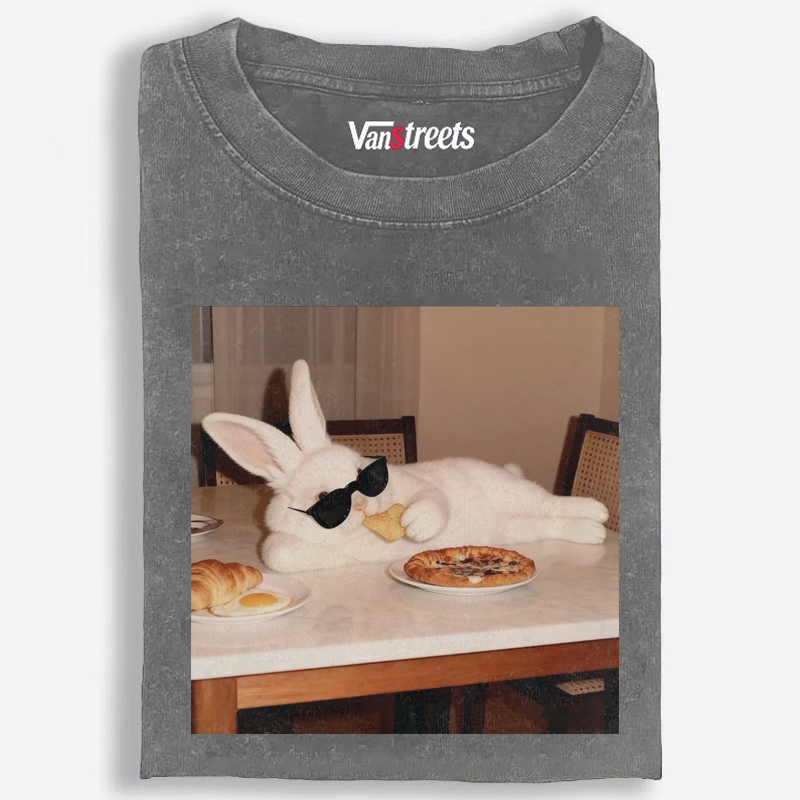 Bunny Boss · Brunch Mode Retro Washed T-Shirt | 100% Cotton | Streetwear Essential