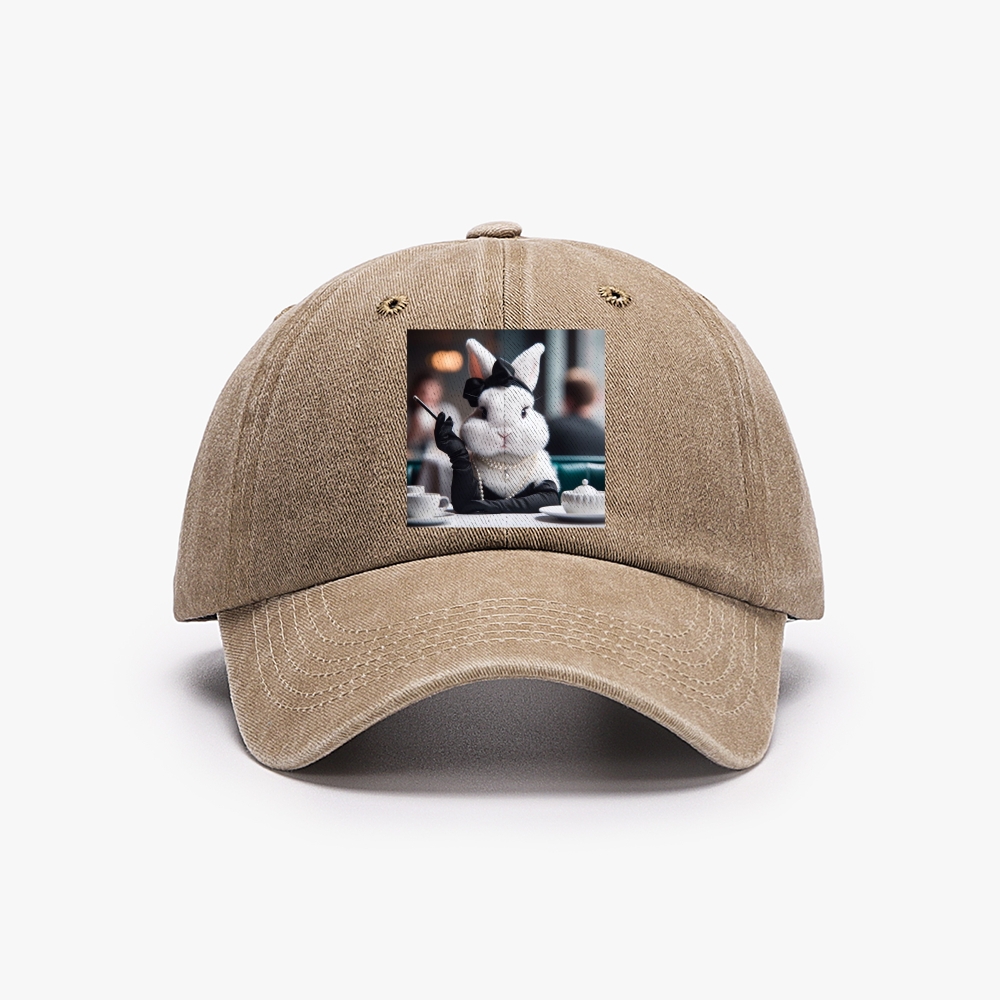 Pearl Bunny · Tea Break Retro Washed Baseball Cap
