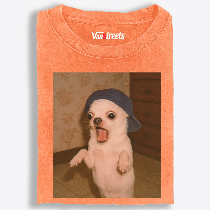 Surprised Chihuahua Meme Retro Washed T-Shirt | 100% Cotton | Streetwear Essential