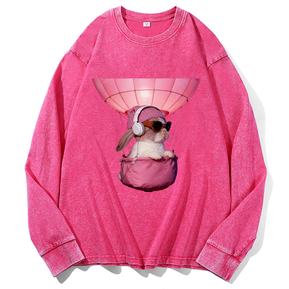 Bunny The Rabbit Retro Washed Long Sleeve T-Shirt