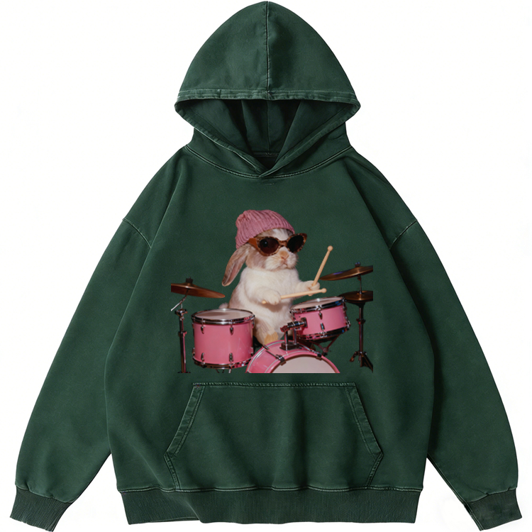 Bunny Rockin’ Bunny Retro Washed Hoodie