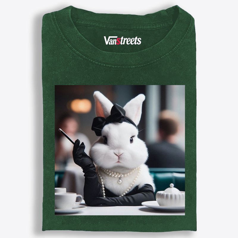 Pearl Bunny · Tea Break Retro Washed T-Shirt | 100% Cotton | Streetwear Essential