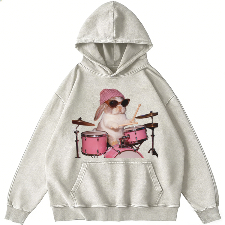 Bunny Rockin’ Bunny Retro Washed Hoodie