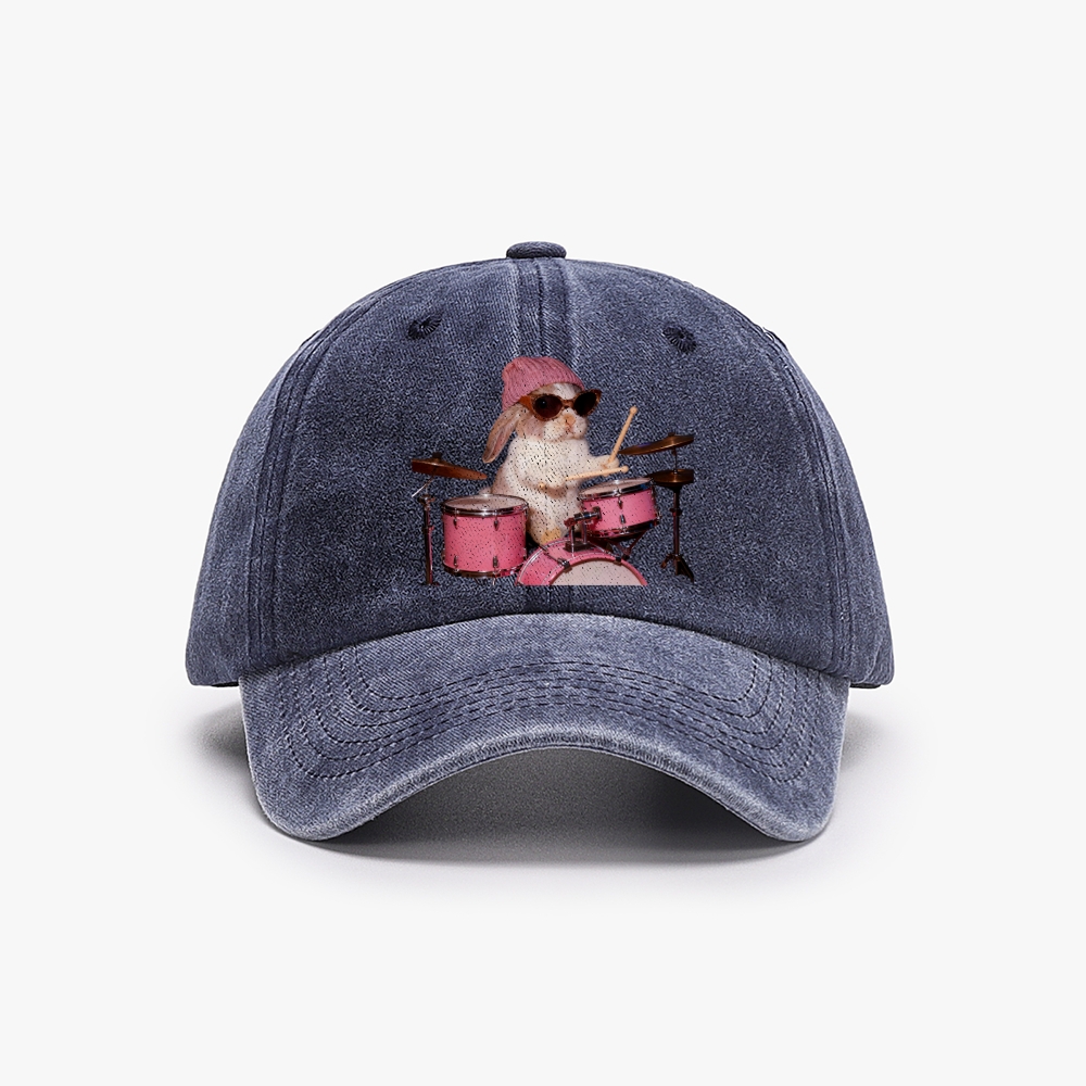Bunny Rockin' Bunny Retro Washed Baseball Cap