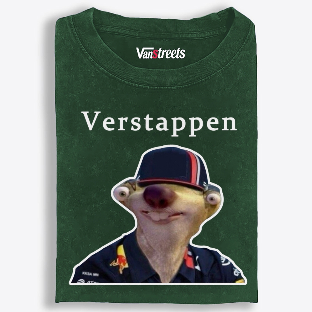 Verstappen Sid from Ice Age Meme Retro Washed T-Shirt | 100% Cotton | Streetwear Essential