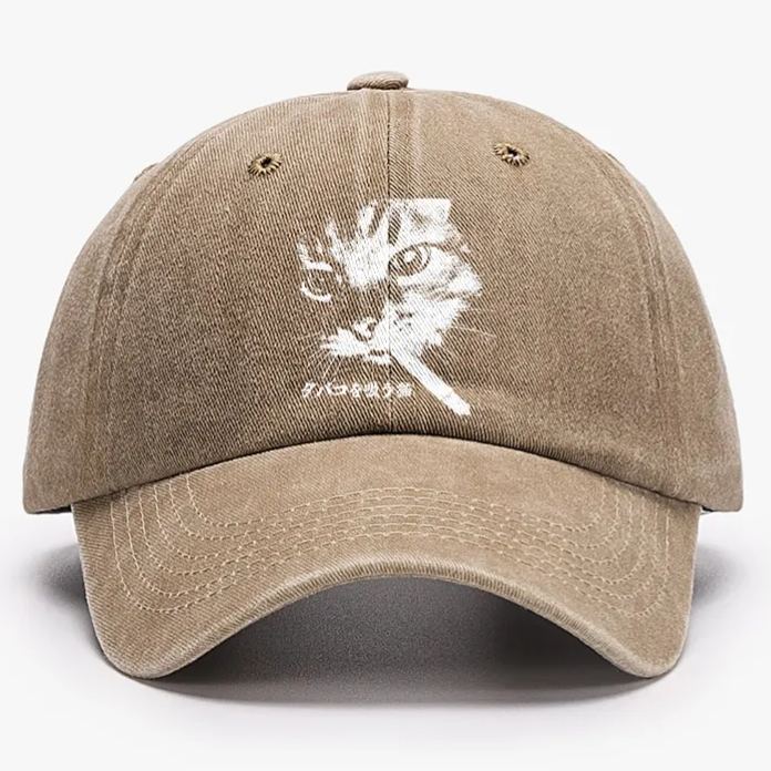Rebel Smoker Cat Rebel Smoker CatRetro Washed Baseball Cap