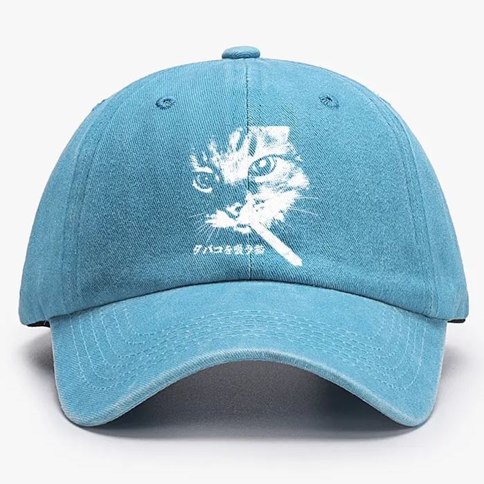 Rebel Smoker Cat Rebel Smoker CatRetro Washed Baseball Cap
