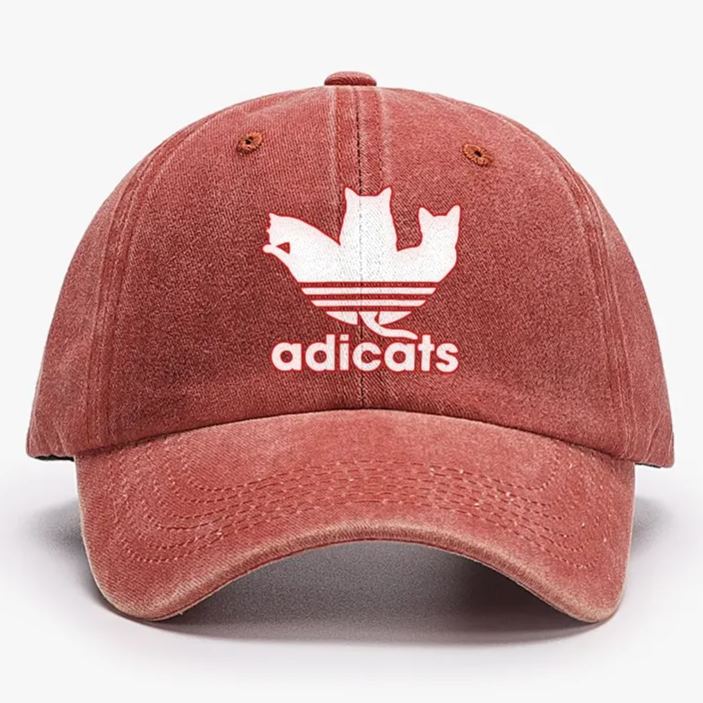 Adicats Three Cats Parody Retro Washed Baseball Cap