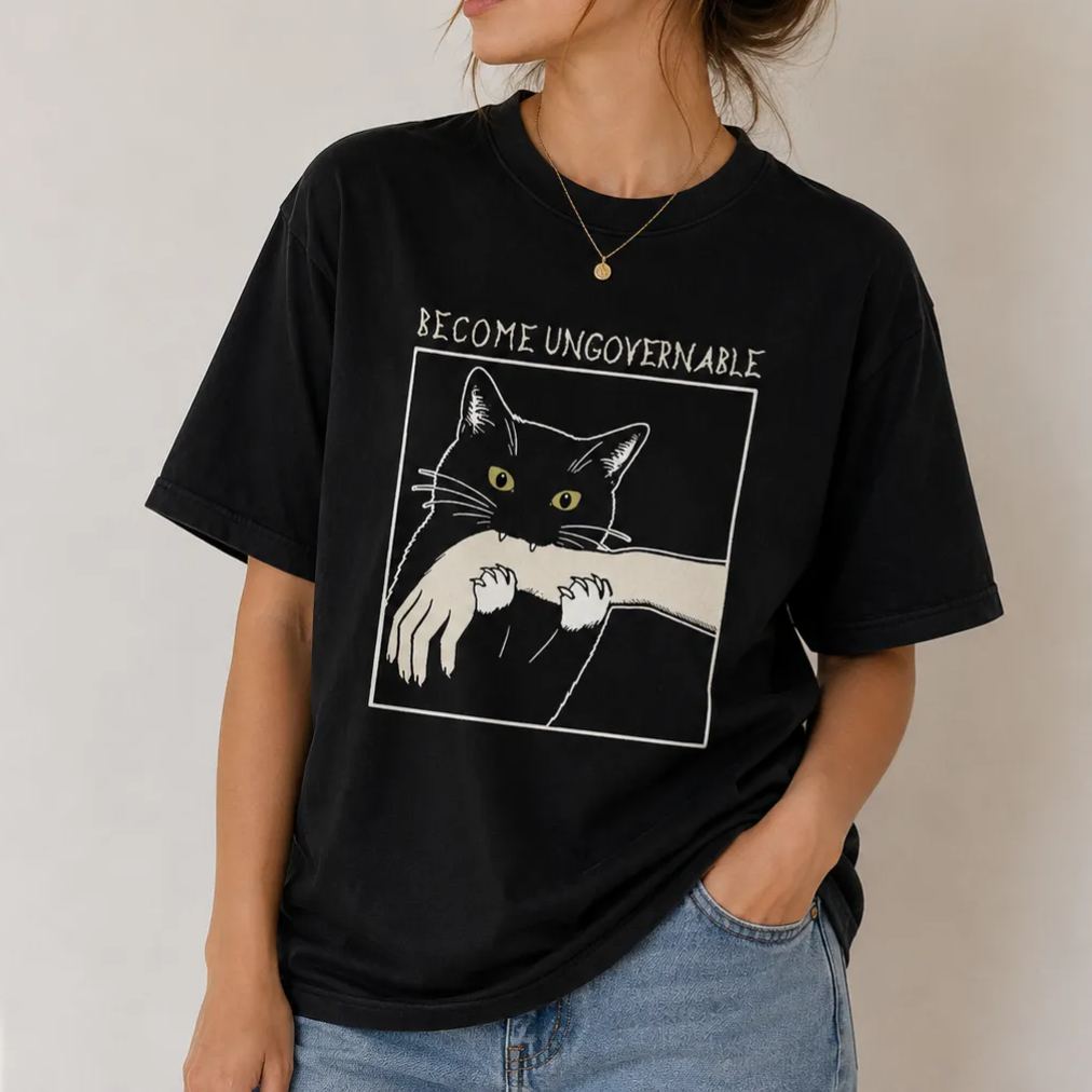 Become Ungovernable Cat Retro Designed for Women - Slim Fit Cotton Tee