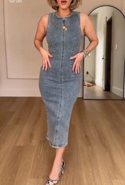 Denim Sleeveless Hyper Sculpt Dress