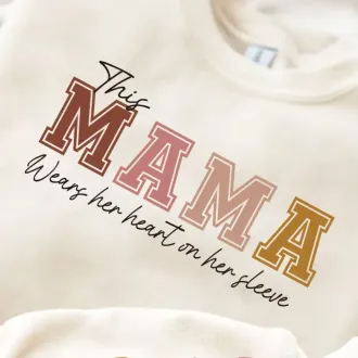Custom Wear Heart On Sleeve Sweatshirt For Mom And Grandma