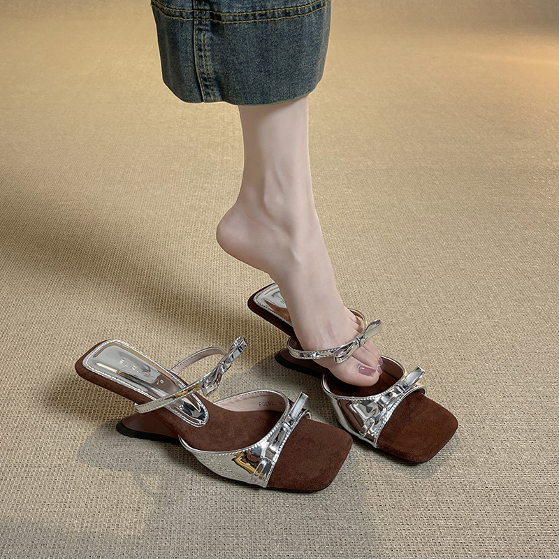 Double Bow Open Toe Sandals