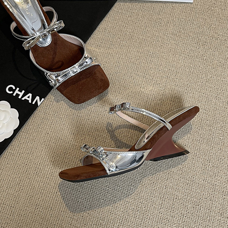 Double Bow Open Toe Sandals