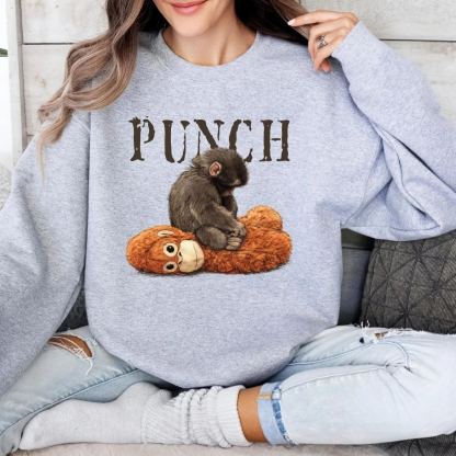 Monkey Punch Cozy Sweatshirt Baby Monkey And Plush Toy