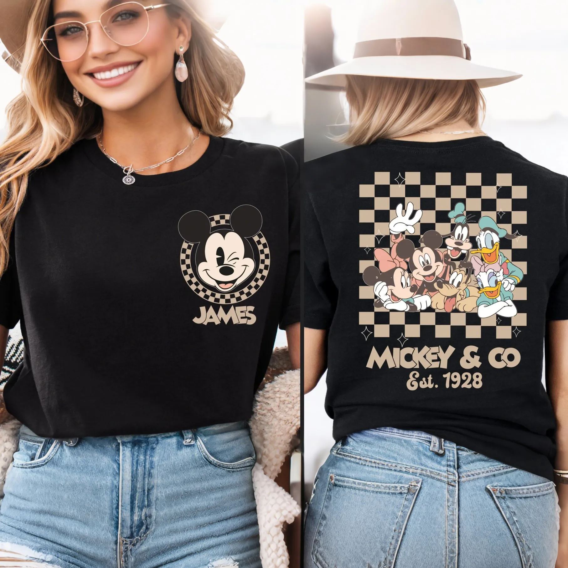 Cartoon All Characters Retro Checkered Custom Shirt