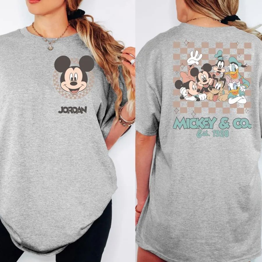 Cartoon All Characters Retro Checkered Custom Shirt