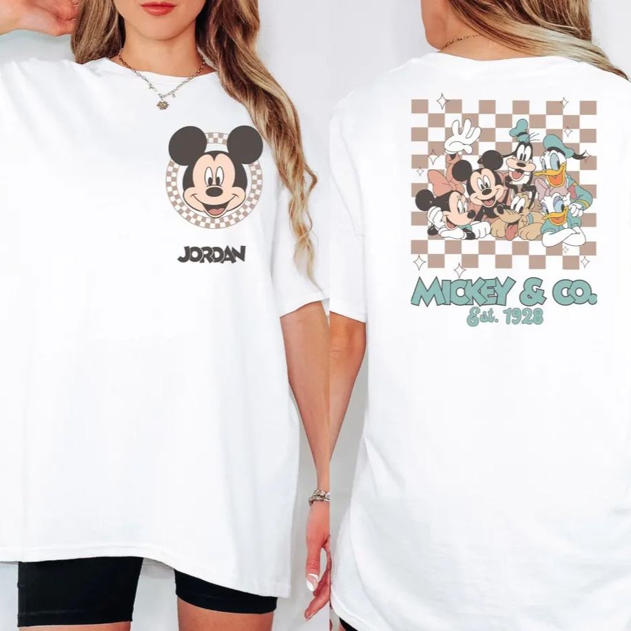 Cartoon All Characters Retro Checkered Custom Shirt