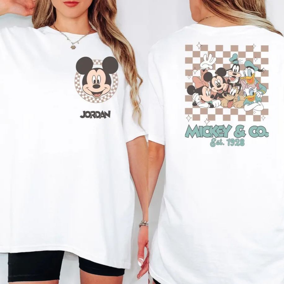 Cartoon All Characters Retro Checkered Custom Shirt