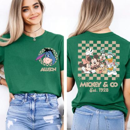 Cartoon All Characters Retro Checkered Custom Shirt