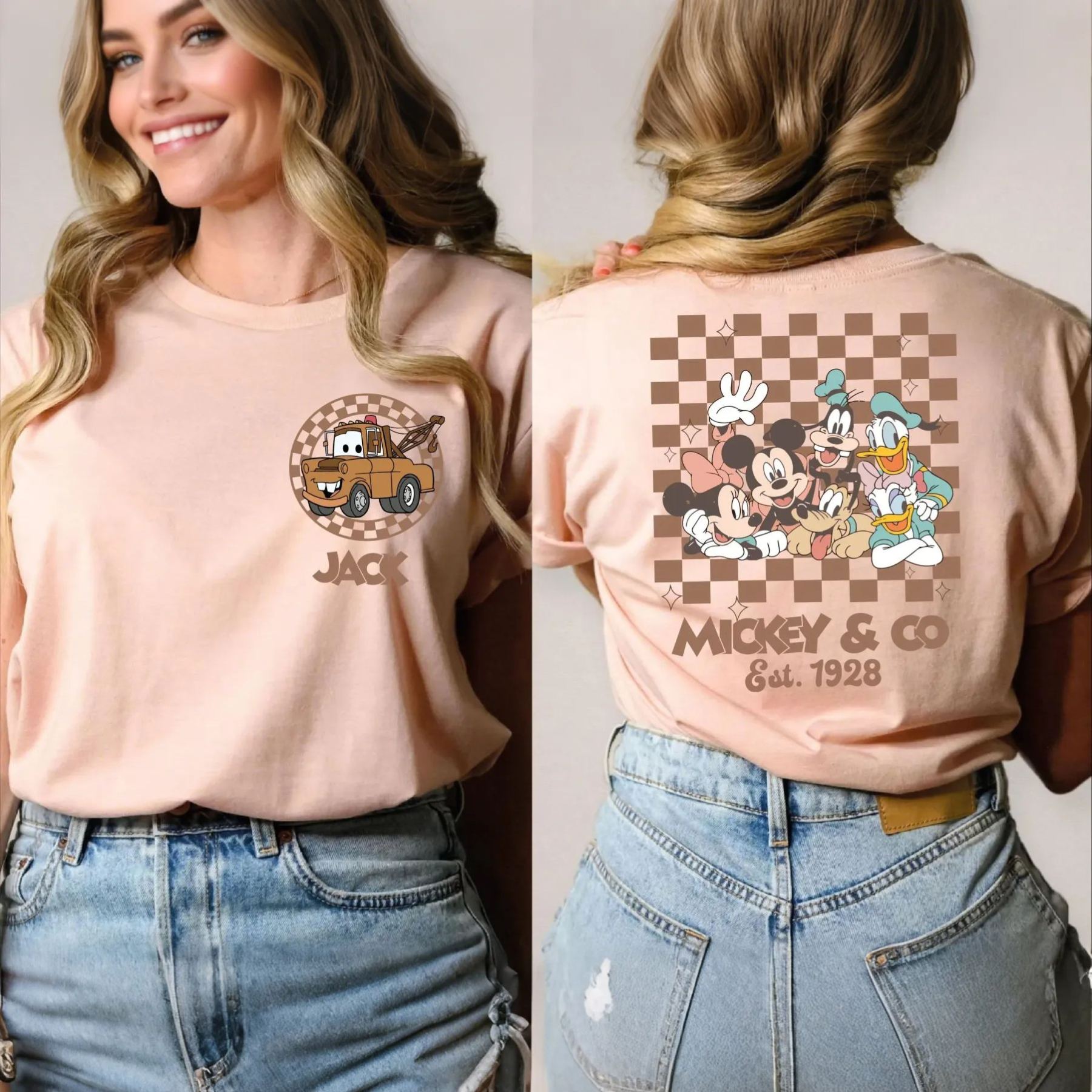 Cartoon All Characters Retro Checkered Custom Shirt