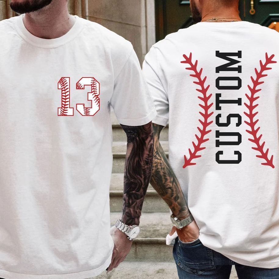 Custom Baseball Number and Name T-shirt