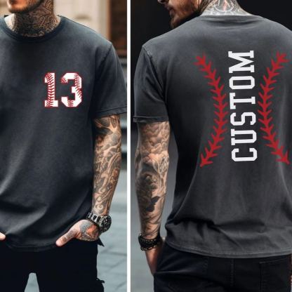 Custom Baseball Number and Name T-shirt