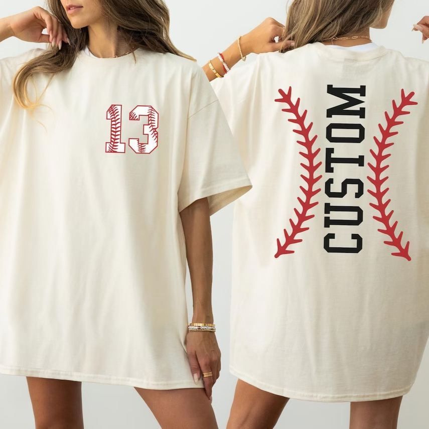 Custom Baseball Number and Name T-shirt