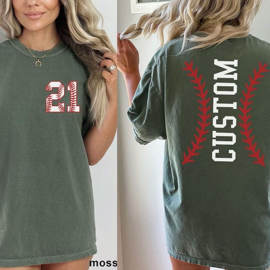 Custom Baseball Number and Name T-shirt