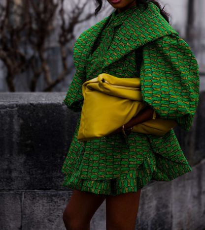 Vintage Floral Puff Sleeve Two-in-One Fluffy Dress