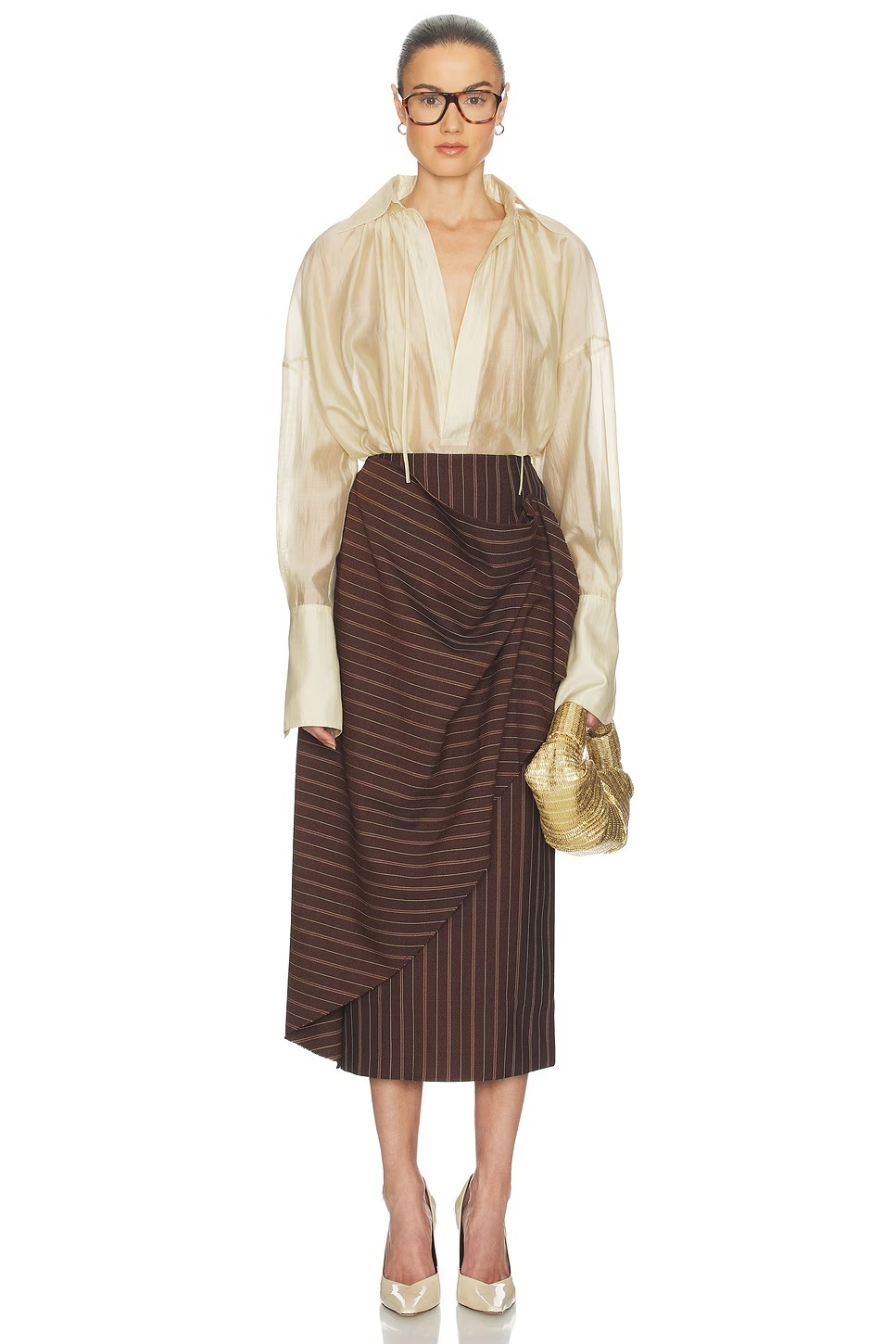 Stripe Twill Blanket Skirt