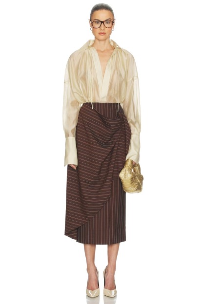 Stripe Twill Blanket Skirt