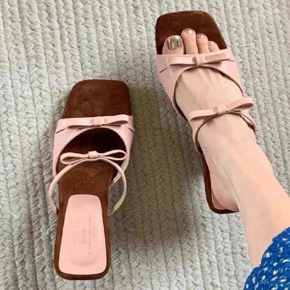 Double Bow Open Toe Sandals