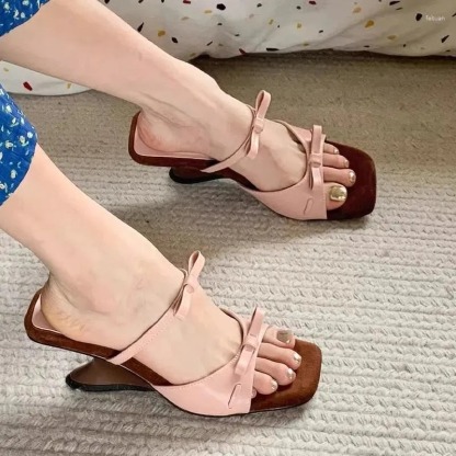 Double Bow Open Toe Sandals