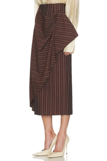 Stripe Twill Blanket Skirt
