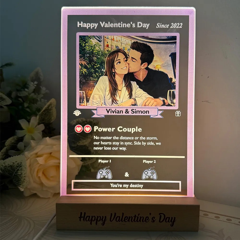 ❤️Custom Couple Anime Art Acrylic LED Light