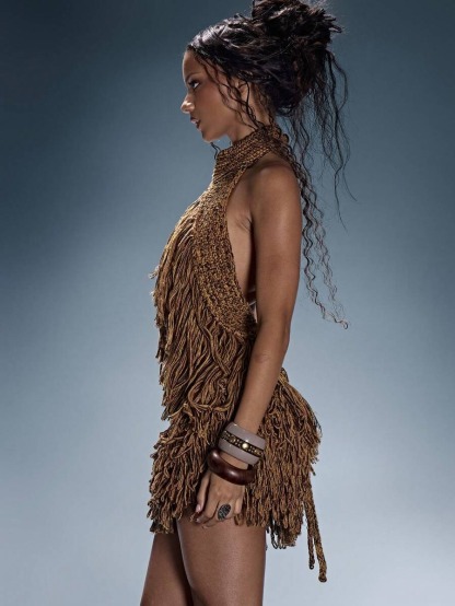 Choker Detail Fringe Knit Top & Mini Skirt Set