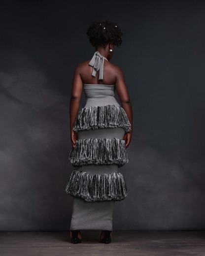 Adjustable Halter Neck Slim-Fit Tassel Long Dress