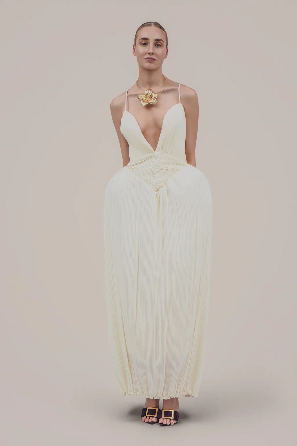 Deep V Floretta Dress