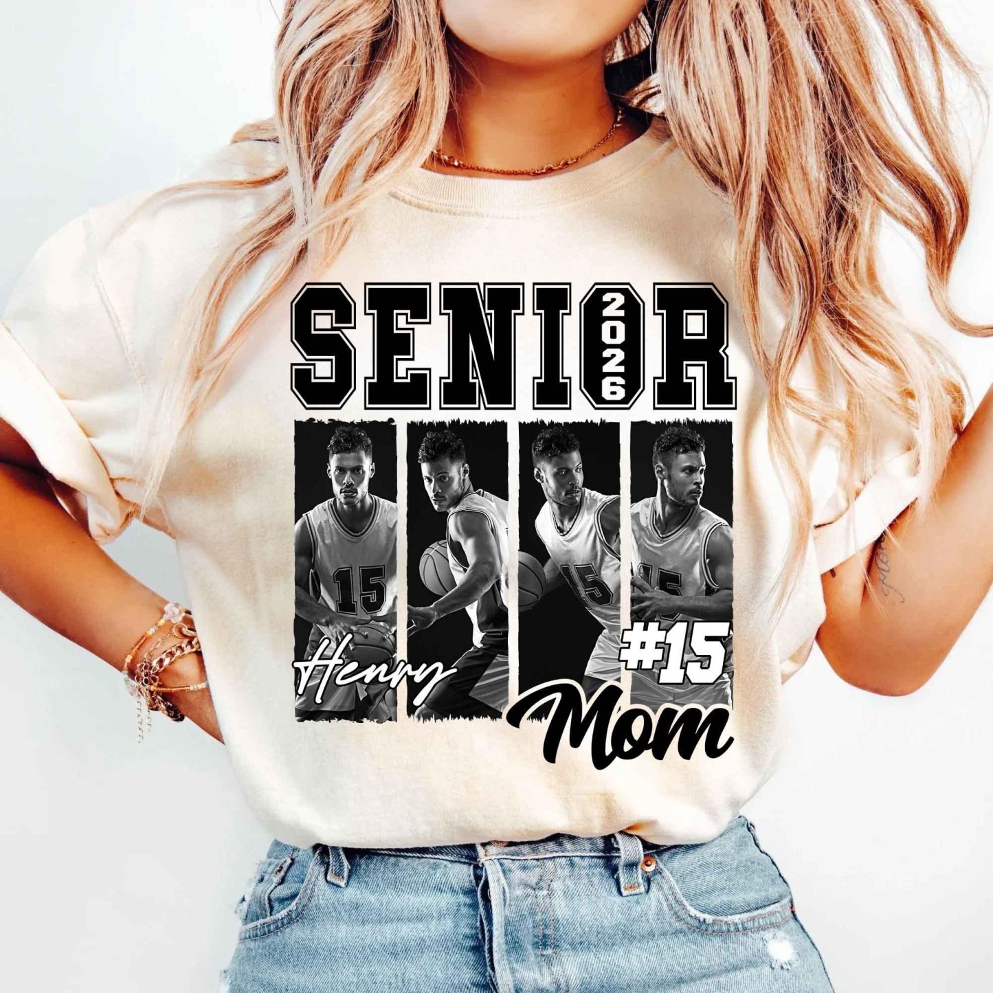 Custom 2026 Senior Basketball Mom T-Shirt