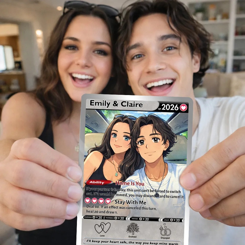 💕Personalized Couple Anime Trainer icon Card