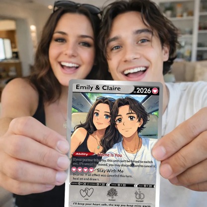💕Personalized Couple Anime Trainer icon Card
